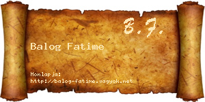 Balog Fatime névjegykártya