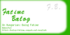 fatime balog business card